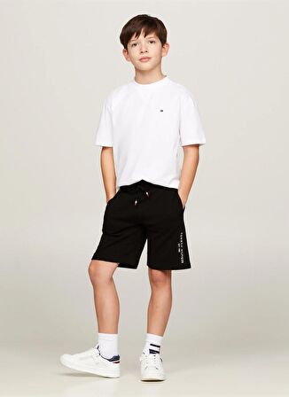 Tommy Hilfiger Lastikli Bel Normal Siyah Erkek Şort ESSENTIAL SWEATSHORTS