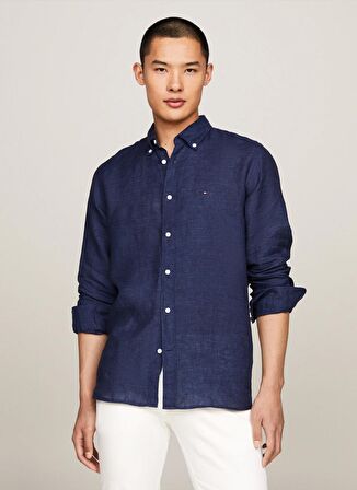 Tommy Hilfiger Normal Gömlek Yaka Mavi Erkek Gömlek MW0MW34602DCC