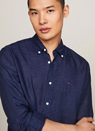 Tommy Hilfiger Normal Gömlek Yaka Mavi Erkek Gömlek MW0MW34602DCC
