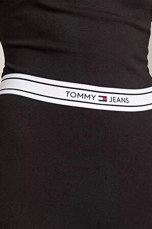 Tommy Hilfiger Kadın Bel Bantlı Siyah Tayt