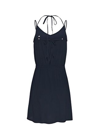 Tommy Jeans V Yaka Düz Lacivert Kısa Kadın Elbise TJW ESSENTIAL STRAPPY DRESS