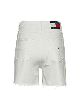 Tommy Jeans Standart Bel Normal Beyaz Kadın Şort MOM UH SHORT BH6192