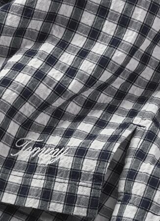 Tommy Jeans Lastikli Bel Normal Mavi Kadın Şort TJW GINGHAM SEERSUCKER SHORT