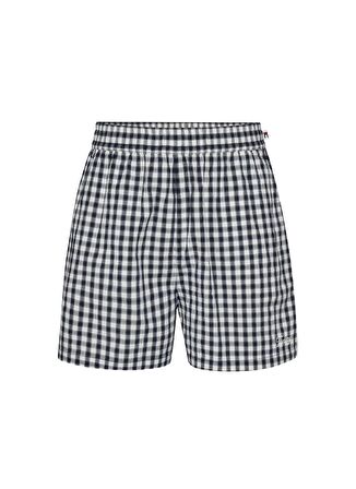 Tommy Jeans Lastikli Bel Normal Mavi Kadın Şort TJW GINGHAM SEERSUCKER SHORT