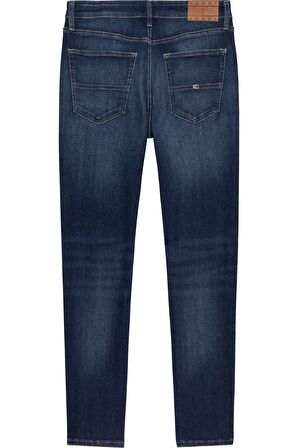 Erkek Marka Logolu Scanton Slim Fit Şık Görünüşlü Klasik 5 Cepli  Günlük Kullanıma Uygun Mavi Denim