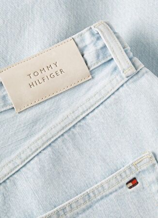 Tommy Hilfiger Yüksek Bel Normal Mavi Kadın Denim Şort DNM STRAIGHT SHORT HW LOLA