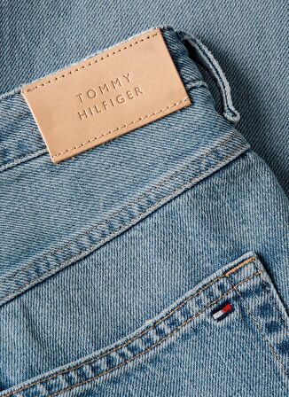 Tommy Hilfiger Yüksek Bel Düz Paça Normal Mavi Kadın Denim Pantolon CLASSIC STRAIGHT RW ASH WRN