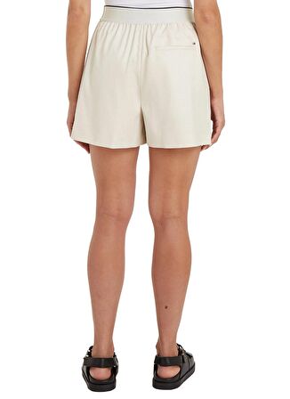 Tommy Hilfiger Lastikli Bel Normal Bej Kadın Şort MONOTYPE PULL ON SHORT