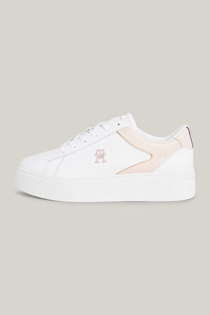 Tommy Hilfiger TH PLATFORM COURT SNEAKER Kadın Beyaz Sneaker FW0FW079100LB