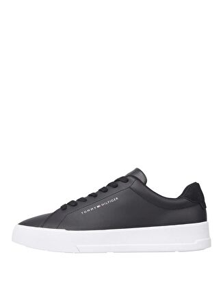 Tommy Hilfiger Siyah Erkek Sneaker TH COURT LEATHER