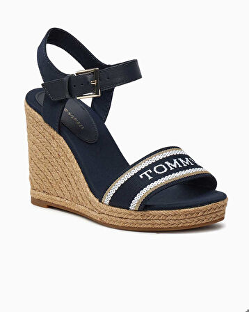 Tommy Hilfiger Mono Webbing Wedge Espadrilles Topuklu Sandalet