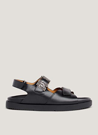 Tommy Hilfiger Deri Siyah Kadın Sandalet FW0FW07736BDS