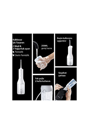 Sonicare Power Flosser 3000 Ağız Duşu Kablosuz, Yedek Başlık - Beyaz HX3826/31