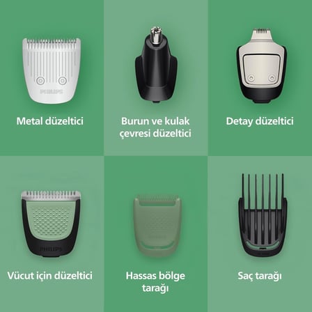 Philips All-In-One Trimmer 5000 Serisi MG5932/15, 11'ı 1 Arada Erkek Bakım Seti, Yüz Saç Vücut Için