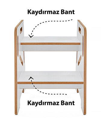 Minera Çocuk / Yetişkin Montessori Ahşap Basamak, Yükseltici, Tabure