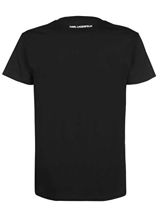 KARL LAGERFELD Bisiklet Yaka Baskılı Siyah Kadın T-Shirt 230W1700