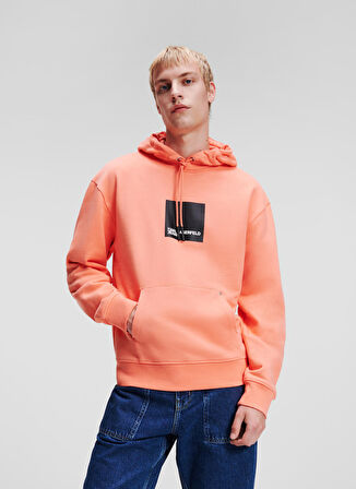 Kapüşon Yaka Pembe Erkek Sweatshırt 231D1850_KLJ LOGO HOODIE