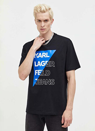 Bisiklet Yaka Siyah Erkek T-Shirt 236D1702_KLJ RELAXED CUT LOGO TEE