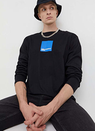 Bisiklet Yaka Siyah Erkek T-Shirt 236D1703_KLJ RELAXED CUT LOGO TEE