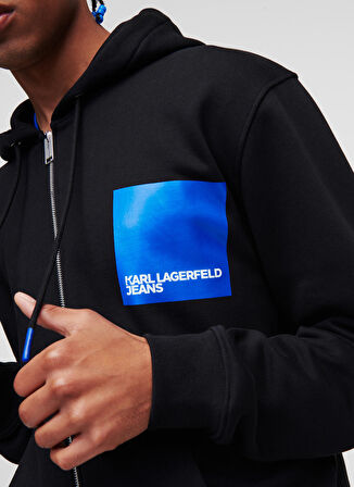 Kapüşon Yaka Siyah Erkek Sweatshırt 235D1803_KLJ REGULAR ZIP UP HOODIE