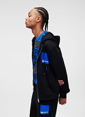 Kapüşon Yaka Siyah Erkek Sweatshırt 235D1803_KLJ REGULAR ZIP UP HOODIE