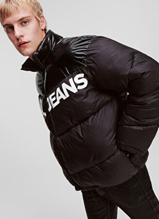 Siyah Erkek Mont 236D1551_KLJ LOGO PUFFER JACKET