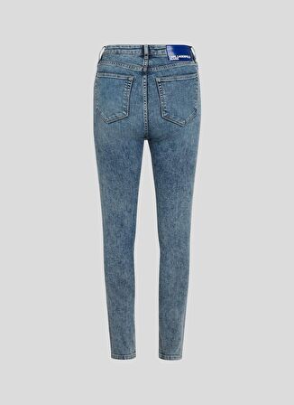 Yüksek Bel Dar Paça Standart Mavi Kadın Denim Pantolon 240J1101