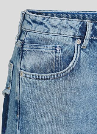 Yüksek Bel Dar Paça Standart Mavi Kadın Denim Pantolon 240J1111