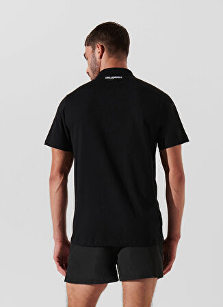 KARL LAGERFELD Baskılı Siyah Erkek Polo T-Shirt 241M2206999