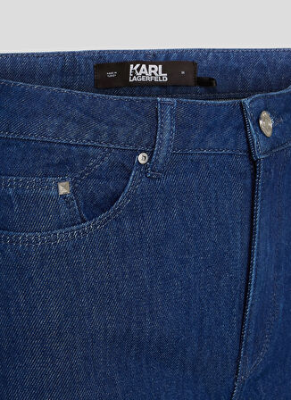 KARL LAGERFELD Yüksek Bel Düz Paça Normal Koyu Mavi Kadın Denim Pantolon 241W1102