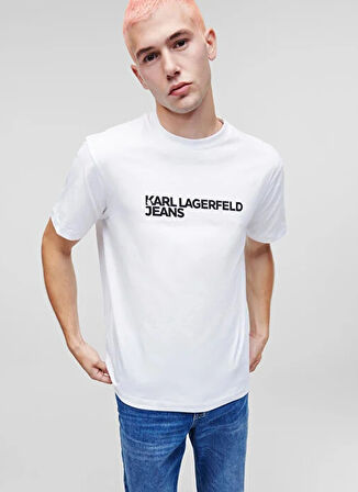 Karl Lagerfeld Jeans Beyaz Erkek T-Shirt 241D1702_KLJ REGULAR KARL SSLV TEE