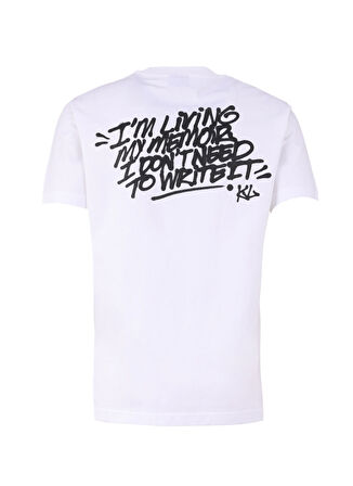 Karl Lagerfeld Jeans Beyaz Erkek T-Shirt 241D1709_KLJ REGULAR SSLV GRAFFITI