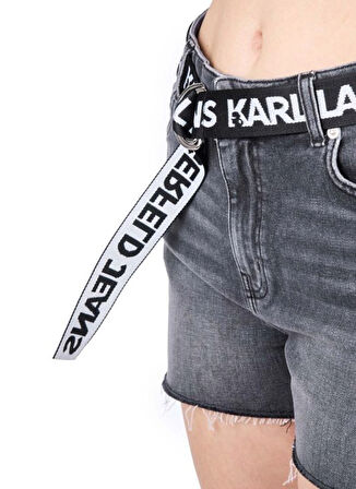 Karl Lagerfeld Jeans Yüksek Bel Normal Antrasit Kadın Denim Şort 241J1121