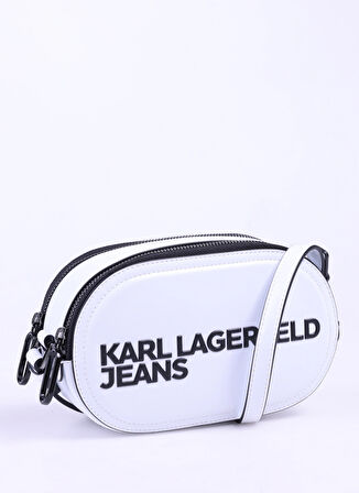 Karl Lagerfeld Jeans Deri Beyaz Kadın Çapraz Çanta 241J3003