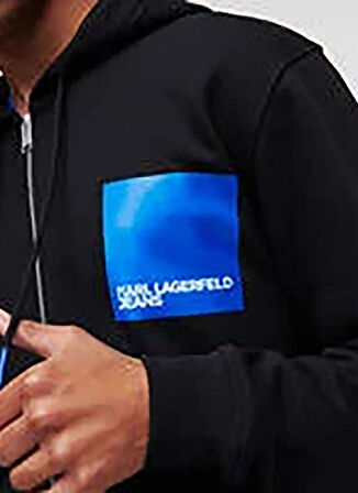 Karl Lagerfeld Jeans Kapüşon Yaka Mavi Erkek Sweatshırt 235D1803_KLJ REGULAR ZIP-UP HOODIE