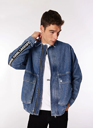 Karl Lagerfeld Jeans Erkek Denim Ceket 245D1401_KLJ LOGO DENIM BOMBER JACK