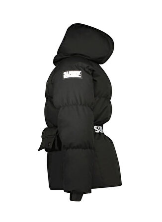 Super Rebel Siyah Kız Çocuk Kayak Montu R409-5204-AO-PUFF Girls fleece hood