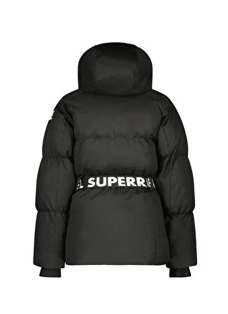 Super Rebel Siyah Kız Çocuk Kayak Montu R409-5204-AO-PUFF Girls fleece hood
