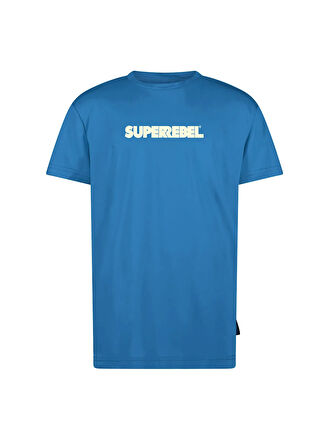 Super Rebel Düz Mavi Erkek Çocuk T-Shirt R501-6403-Colins jersey shirt short