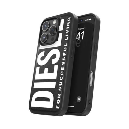 Diesel iPhone 16 Pro Uyumlu Magsafe Destekli Core Kalıplı Kılıf - Siyah/Beyaz