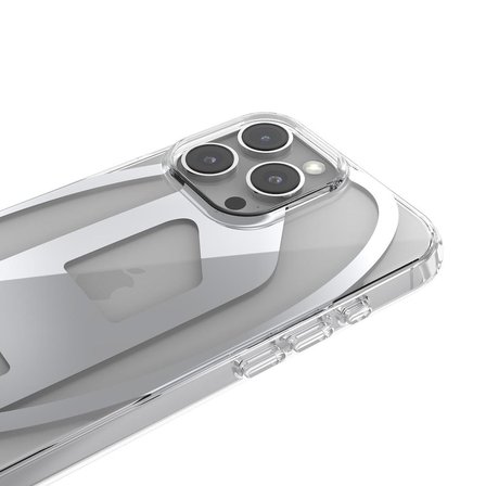 Diesel iPhone 16 Pro Max Uyumlu Oval D Mirror Şeffaf Kılıf - Şeffaf/Gümüş