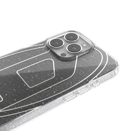 Diesel iPhone 16 Pro Max Uyumlu Oval D Simli Kılıf - Siyah