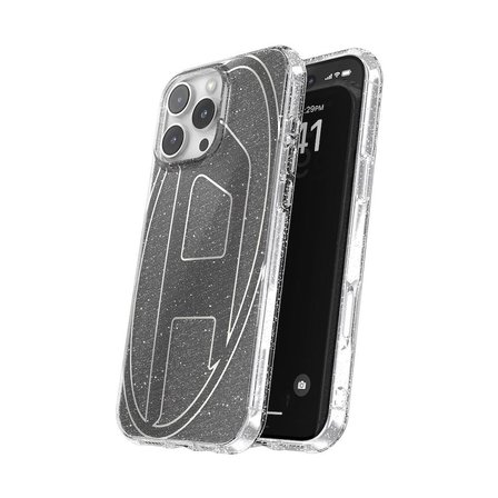 Diesel iPhone 16 Pro Max Uyumlu Oval D Simli Kılıf - Siyah