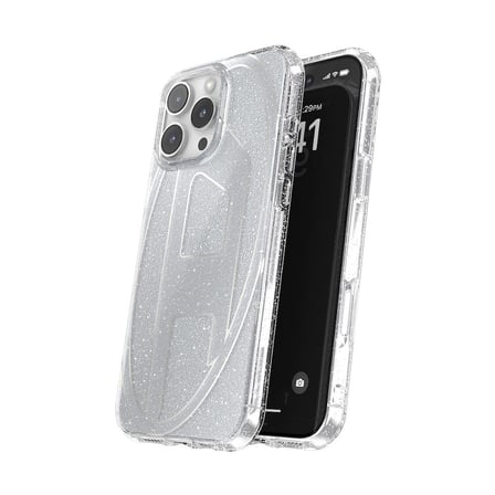 Diesel iPhone 16 Pro Max Uyumlu Oval D Simli Kılıf - Gümüş