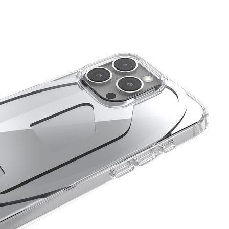 Diesel iPhone 16 Pro Max Uyumlu Oval D Aynalı (Mirror) Kılıf - Gümüş