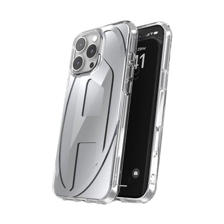Diesel iPhone 16 Pro Max Uyumlu Oval D Aynalı (Mirror) Kılıf - Gümüş