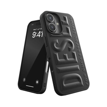 Diesel iPhone 16 Uyumlu 3D Biscotto Kılıf - Siyah