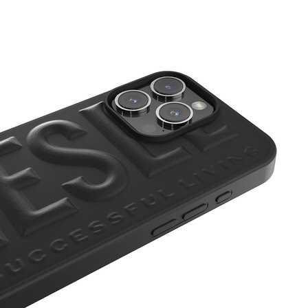 Diesel iPhone 16 Pro Max Uyumlu 3D Biscotto Kılıf - Siyah