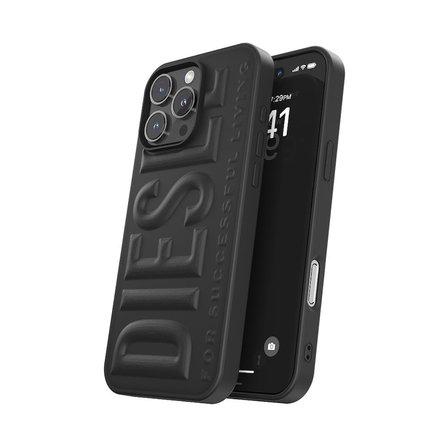 Diesel iPhone 16 Pro Max Uyumlu 3D Biscotto Kılıf - Siyah