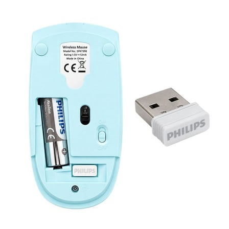 Philips SPK7398WJ/38 1600 DPI Sessiz Tıklama Mavi Kablosuz Ofis Mouse
